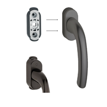 Hoppe vrider med barnesikringsbeslag - sort